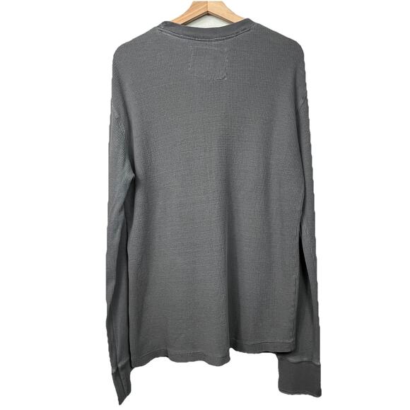Aeropostale Y2K Waffle Distressed Long Sleeve Henley Gray 2000s VTG Gray Skater - Picture 2 of 13
